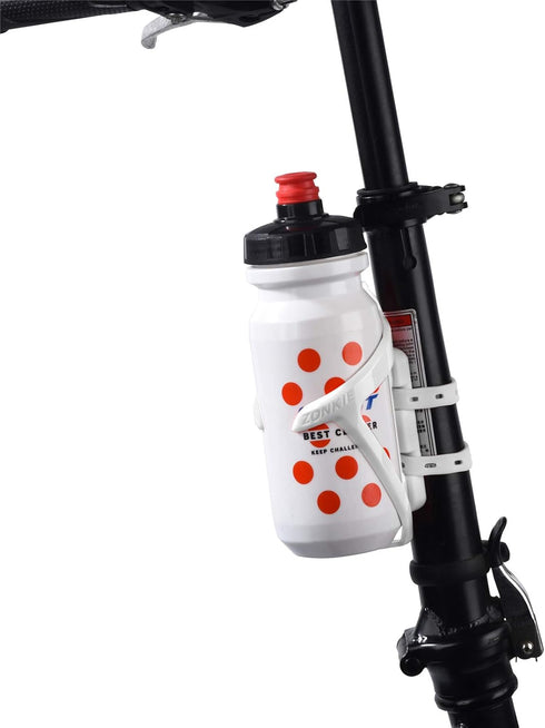 Bicycle Bottle Cages, Plastic Bike Bottle Holder with Cage Mounting Base (White)...