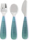 NumNum Toddler Utensils, Pre-Spoon, Fork, Spoon & Knife GOOtensils - 4th Stage Silverware Feeding Kids Aged 2+ Years w/Stainless Steel Heads - Sil...