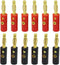 4mm Banana Plugs Stackable Connectors for Speaker Wire (12Pcs/6pair Gold Plated)...