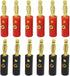 4mm Banana Plugs Stackable Connectors for Speaker Wire (12Pcs/6pair Gold Plated)...