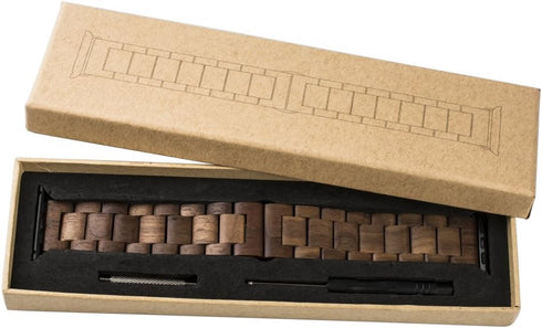 Wooden Watch Band Compatible with Apple Watch, Natural Hardwood Watch Strap Thickened Wrist Bracelet for iWatch Series 8,7, 6, 5, 4, 3, 2, 1, Spor...