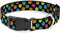 Buckle-Down Pet Collar, Dog Collar Plastic Buckle, Smiley Faces Melted Mini Repeat Angle Black Multi Neon, 9.5 to 13 Inches 1.0 Inch Wide...