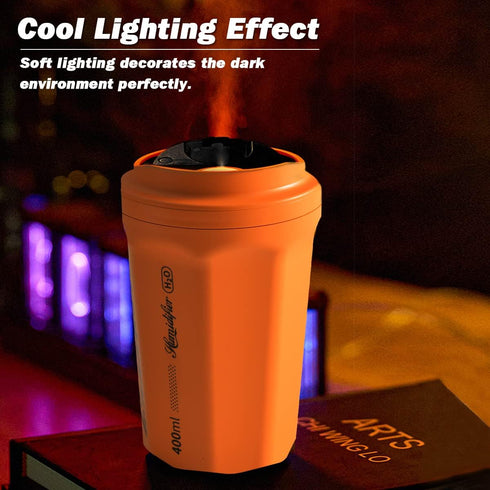 Portable Mini Humidifier, 400ml Small Cool Mist Humidifiers USB Rechargeable Humidifier Cordless Personal Desk Ultrasonic Humidifier for Bedroom, ...