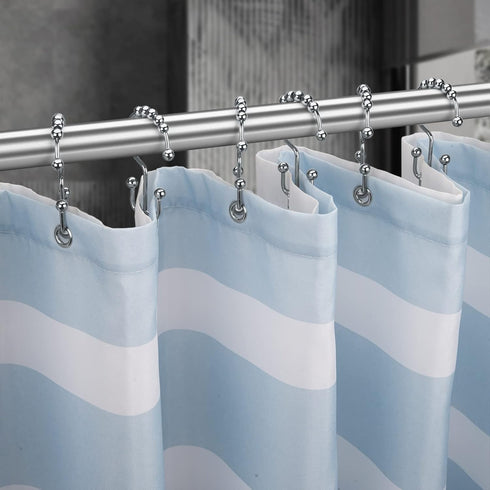 Titanker Shower Curtain Hooks Rings, Rust-Resistant Metal Double Glide Shower Hooks for Bathroom Shower Rods Curtains, Set of 12 Hooks - Chrome...