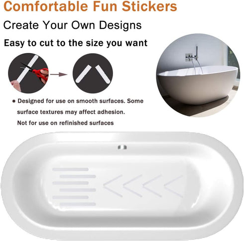 V-TOP 30 PCS Non Slip Shower Stickers, Safety Shower Non Slip Adhesive Strips Treads for Bathroom Floor Tub Stairs Ladders Pools Boats, Bathtub Ap...