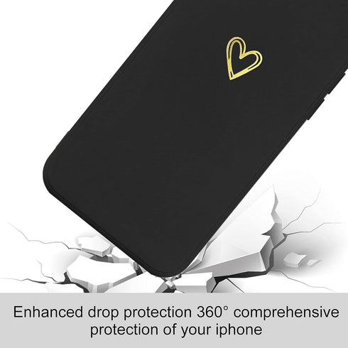 for iPhone 13 Case Cute Slim Shockproof Phone Case with Wireless Charging Support and Protection, Black...