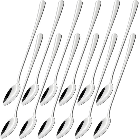 homEdge Stainless Steel Long Handle Spoon, 8.3 Inches Cocktail Stirring Spoons, Coffee Spoon,Set of 12...