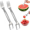2PCS Watermelon Fork Cutter, 2-in-1 Stainless Steel Cutters, Dual Head Watermelon Slicer Knife, Kitchen Cutter Knife for Family...