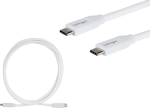 StarTech.com USB C to USB C Cable - 6 ft / 2m - 5A PD - M/M - White - USB 2.0 - USB-IF Certified - USB Type C Cable - USB C Charging Cable (USB2C5...