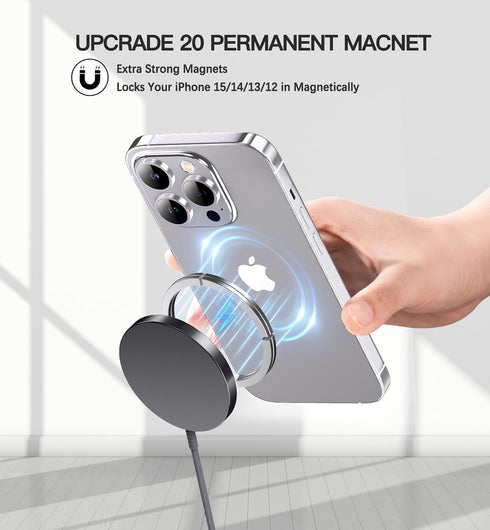Magnetic Wireless Charger iPhone 15W Fast Apple Mag Safe Charger for iPhone 15/14/13/12 Series 2 Pack 5ft Cable Wireless Charging Pad for AirPods ...