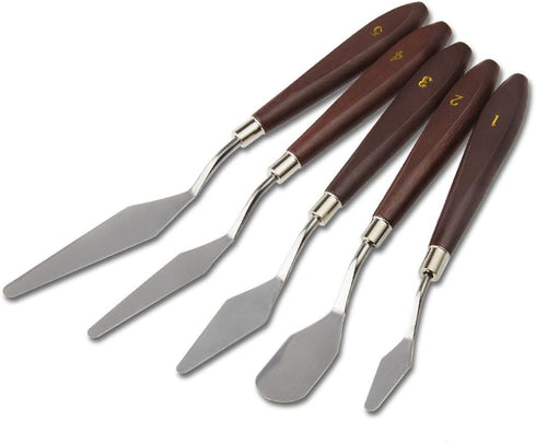 StarVast Painting Knife, 5 PCS Palette Knives Set Paint Scraper for Watercolor Oil Acrylic / Crafts / Rock & Face Painting, Basic Painting Tools K...