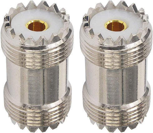 Boobrie 2-Pack SO239 Barrel Adapter UHF Female to Female Coax Coaxial Connector PL259 Coupler UHF Double Female Cable Connector for CB Ham Radio W...
