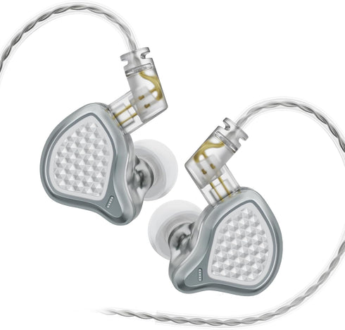 R6 in Ear Monitor Earphone HiFi Wired Earbuds with Mic 1BA 1DD Gaming IEM Headphones with 2 Pin Detachable Cable for Musicians DJ Singer Audiophil...