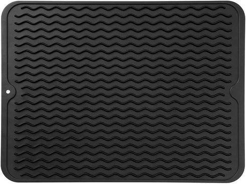 Silicone Dish Drying Mat for Multiple Usage,Easy clean,Eco-friendly,Heat-resistant Silicone Mat for Kitchen Counter or Sink,Refrigerator or drawer...