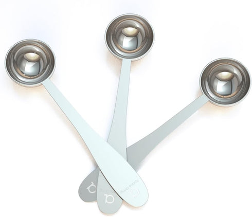 Apace Living Tea Scoop (Set of 3) - Stainless Steel Measuring Spoons for Loose Leaf Tea, Coffee and More (M, Silver)...