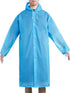 Portable Drawstring Raincoat Rain Poncho with Hoods and Sleeves (Blue)...