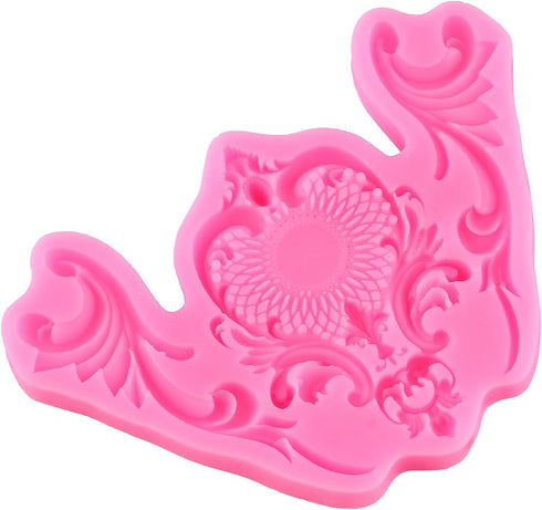 Baroque Fondant Molds Scroll Border Lace Silicone Molds Relief Flower Mold For Cake Decorating Cupcake Topper Chocolate Candy Gum Paste Polymer Cl...