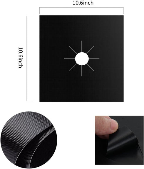 Gas Stove Burner Covers 10 Pack- XZSUN 0.2mm Double Thickness Reusable Gas Range Protectors For Kitchen&Cooking?black?10pack?