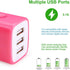 Wall Charger Adapter,USB Cubes,3Pack Universal Travel 3.1A 3 Muti Port Plug Charging Block Compatible with iPhone 16,15,14,13,12,11,SE,X,Plus,Sams...