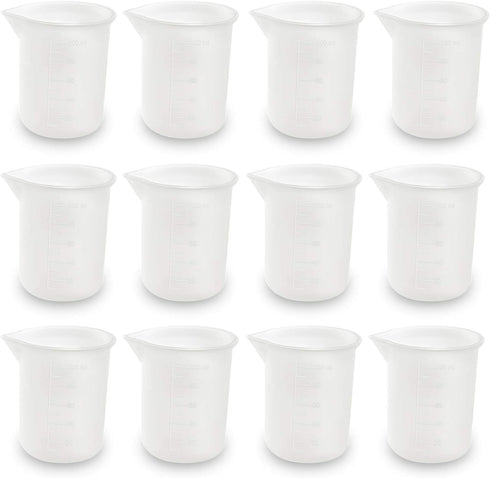 Coopay 12 PCS 100 ml Silicone Measuring Cups for Resin Non-Stick Mixing Cups Glue Tools, Precise Scale for for Resin DIY Craft Jewelry Making...