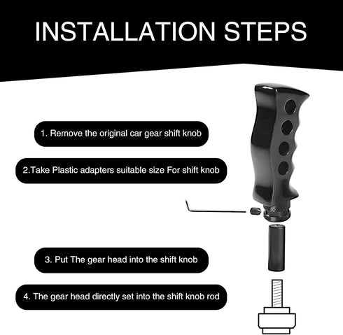 Pack-1 Car Gear Shift Knob, Car Manual Transmission Gear Shift Tip Kit, Car Grip Knife Handle Gear with Adapter Screws and Spanner, Universal for ...