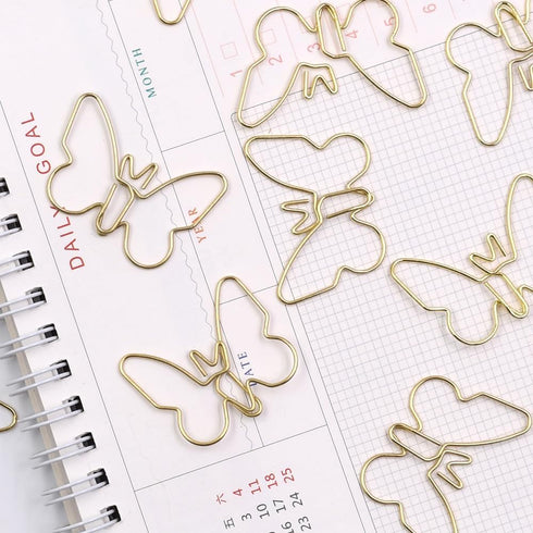 20 Pcs Butterfly Paperclip Bookmark Metal Art Clips Office Supplies Set Binder Folders Metal File Holder for Notebooks Scrapbooks File Organizer, ...