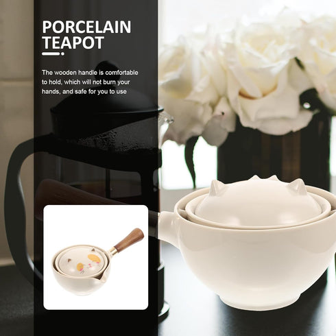 Hemoton Chinese Tea Set,360° Rotation Tea Maker,Ceramic Tea Kettle,Portable Gongfu Tea Set,Porcelain Tea Dispenser,Portable Kung Fu Teaware,Chines...