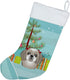 Caroline's Treasures BB1622CS Christmas Tree and Gray Silver Shih Tzu Christmas Stocking Fireplace Hanging Stockings Christmas Season Party Decor ...