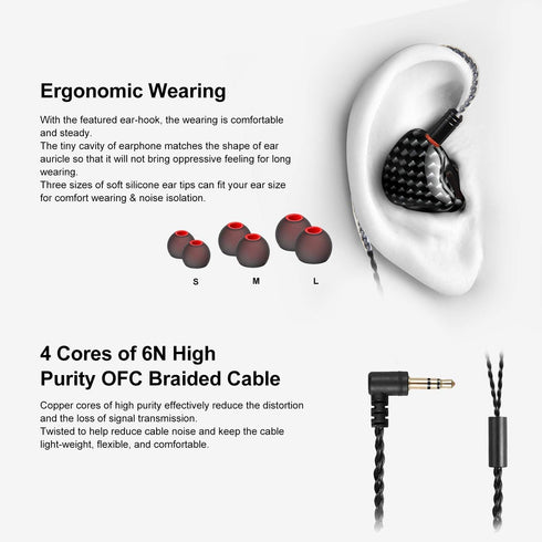 in-Ear Monitors in Ear Headphone Earbuds Wired Earphone Dual Drivers Headphone with MMCX Detachable Cables,Noise-Isolating Comfort Earbud for Musi...