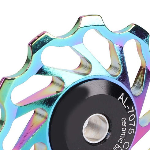 Derailleur Pulley Kit Pair, Ceramic Wheel Bearing Pulley Mountain Tension Rear Derailleur Pulley Bearings Bike Cycling Accessory for Road Mountain...