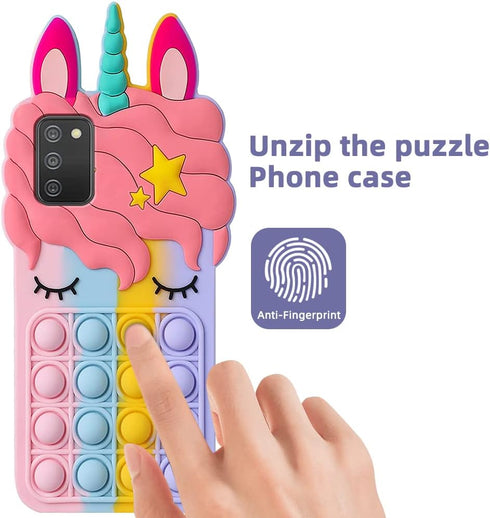 for Samsung Galaxy A02S/A03S/M02S Case,Cartoon Fun Kawaii Cute Silicone Bubble Button Decompression case Designed for Galaxy A03S/A02S Phone case ...