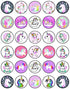 30 x Cupcake Toppers Themed of Unicorn Original Series Collection - Edible Cake Decorations | Uncut on Wafer Sheet...