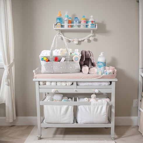 Zsedrut Cotton Baby Diaper Caddy Organizer Canvas Portable Organizer for Changing Table,Car Diaper Caddy (Small Star Gary)...