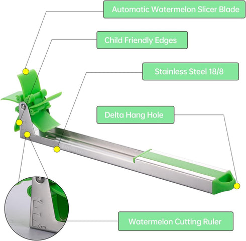 Watermelon Slicer Cutter - Stainless Steel Knife Corer Fruit Vegetable Tools Kitchen Gadgets with Melon Baller Scoop Extra...