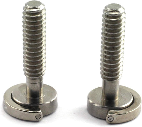 HJ Garden 2pcs 1/4-20 Thread D-Ring Stainless Steel Camera Fixing Screws for Camera Tripod Monopod QR Plate,D Shaft Quick Release Plate Mounting S...