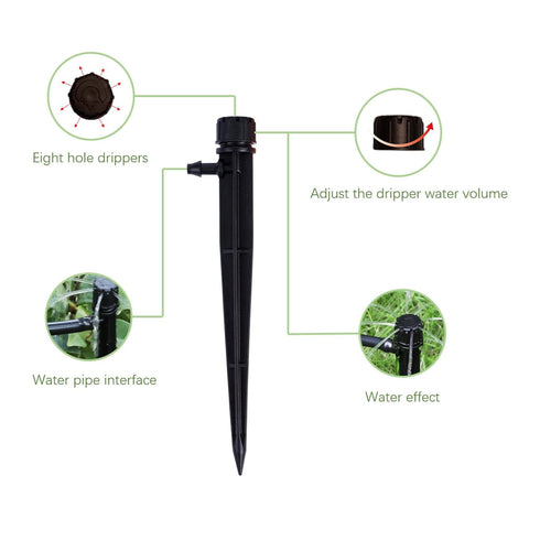 60 Piece of Drip Irrigation Emitters and Parts or Professional Irrigation Drippers and Drip Emitters or Sprinkler System Parts and Heads for 1/4 i...