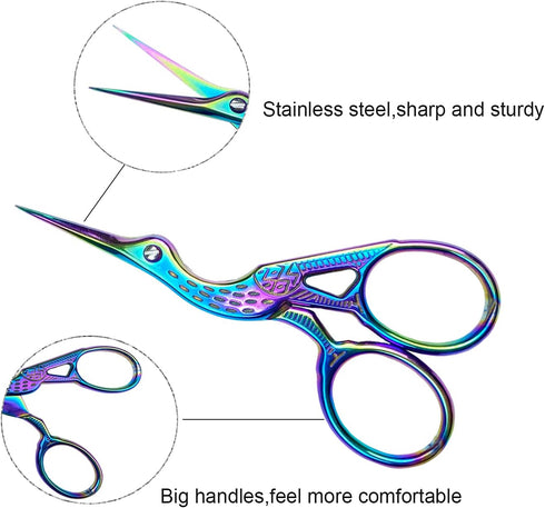 Weabetfu 3.6-inch Small Sewing Scissors with Leather Scissors Cover,Stainless Steel Craft Scissors DIY Tools,Dressmaker Shears Scissors for Embroi...