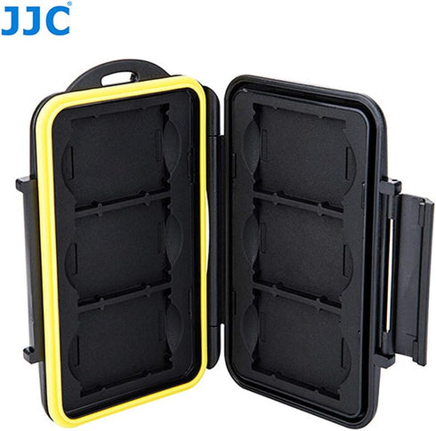 JJC MC-XQD6 Ruggard XQD Card Case, Shockproof XQD Case, Water-Resistant XQD Case Case, Rubber Sealed Ergonomic Locking Easy Carrying Memory Card C...