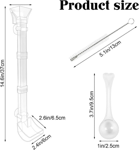 Rainmae Aquarium Fish Shrimp Feeding Dish Set, Transparent Aquarium Fish Feeder Tube Kit, Fish Tank Feeding Supplies with Cleaning Brush Aquarium ...