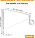 4 Pack Heavy Duty Closet Rod Brackets Holder 11 x 11 x 1 Inch White Closet Rod Support Bracket Black Steel Closet rod Holders for Hanging Clothes ...