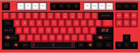 DRAOZA 135 Keycaps PBT Dye Sublimation Cherry Custom Keycaps Non Oily Basketball Theme for 61/64/68/84/87/96/98/104/108 MX Switch Mechanical Keybo...