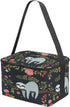 Naanle Cute Sloth on Tree Insulated Canvas Zipper Lunch Bag Cooler Tote Bag for Adult Teens Girls Boys Men Women, Animal Sloth Long Strap Lunch Bo...