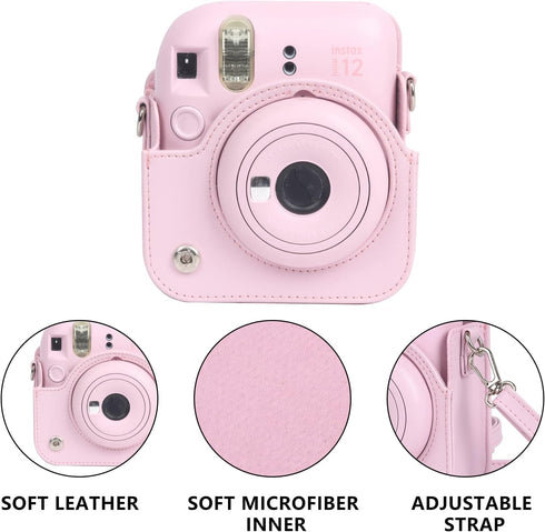 Protective Case for Fujifilm Instax Mini 12 Instant Camera -With Light-sensitive Holes, Lower Right Lens Fit, Specially Designed for Mini 12 Camer...