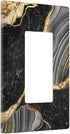 Black Gold Marble Single Gang Rocker Light Switch Plate Cover Decor Wall Plate Cover For Home Bedroom Kitchen Decorative 4.4 * 2.7 Inches Standard...
