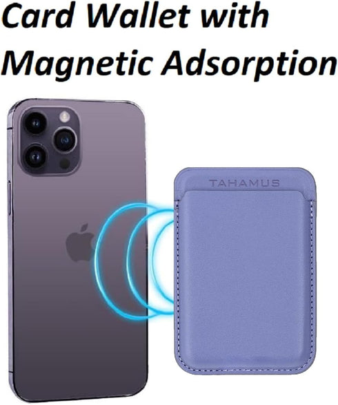 Magnetic Card Wallet Holder with MagSafe for iPhone 14 Series/iPhone 13 Series and iPhone 12 Series, (Wisteria)...