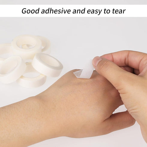 8 Rolls Eyelash Tape Adhesive Eyeshadow Eyeliner Tape Makeup Lash Tape for Eyelash Extensions White 9M Each Roll...