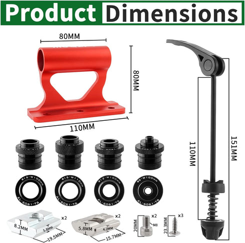 MUQZI Quick Release Fork Mount, Bike Car Roof Mount Rack Road Bicycle Fork Block Thru Axle Wheel Holder, Truck Bed Fork Mount with Installation Ad...