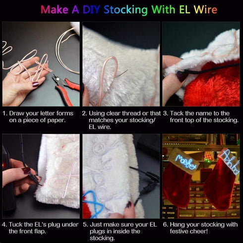 JIGUOOR EL Wire Battery Pack 9.8ft / 3m Bright Neon Light Strip 360° Illumination Neon Tube Rope Lights for DIY, Festival, Party Decoration, Pub, ...
