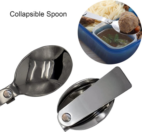 Acantha Foldable Fork and Spoon Set, Portable Folding Spoon and Fork Set with Two Plastic Storage Cases for Travel Camping Outdoors Picnic...