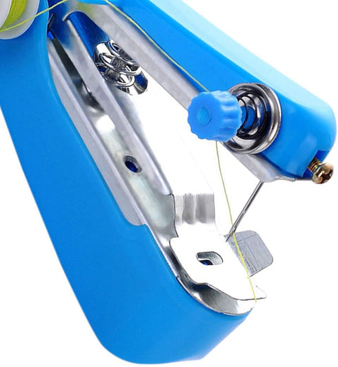 Handheld Sewing Machine Stainless Steel Portable Sewing Machine for Quick Stitching Practical Blue Mini Sewing Machine for Household Travelling......